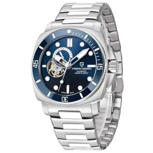 Pagani Design Silver Stainless Steel Blue Dial Automatic Watch for Gents - PD-1736
