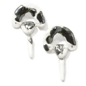 Palladium Eclipse Porcelain Earrings