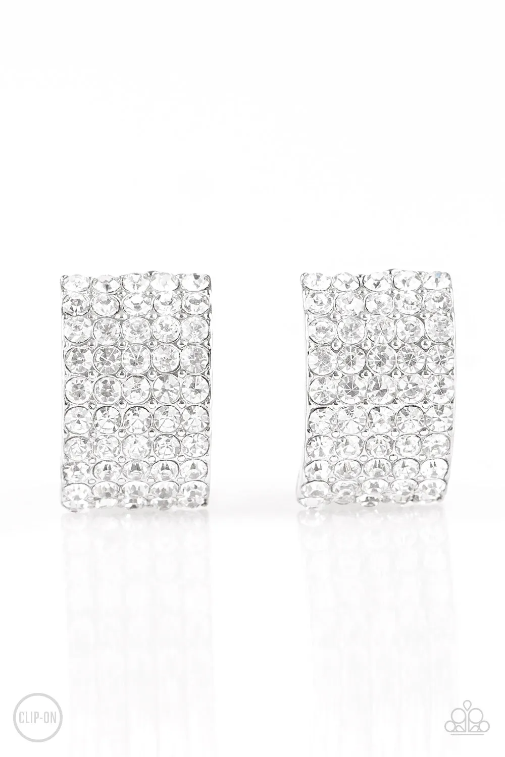 Paparazzi Hollywood Hotshot - White Clip-On