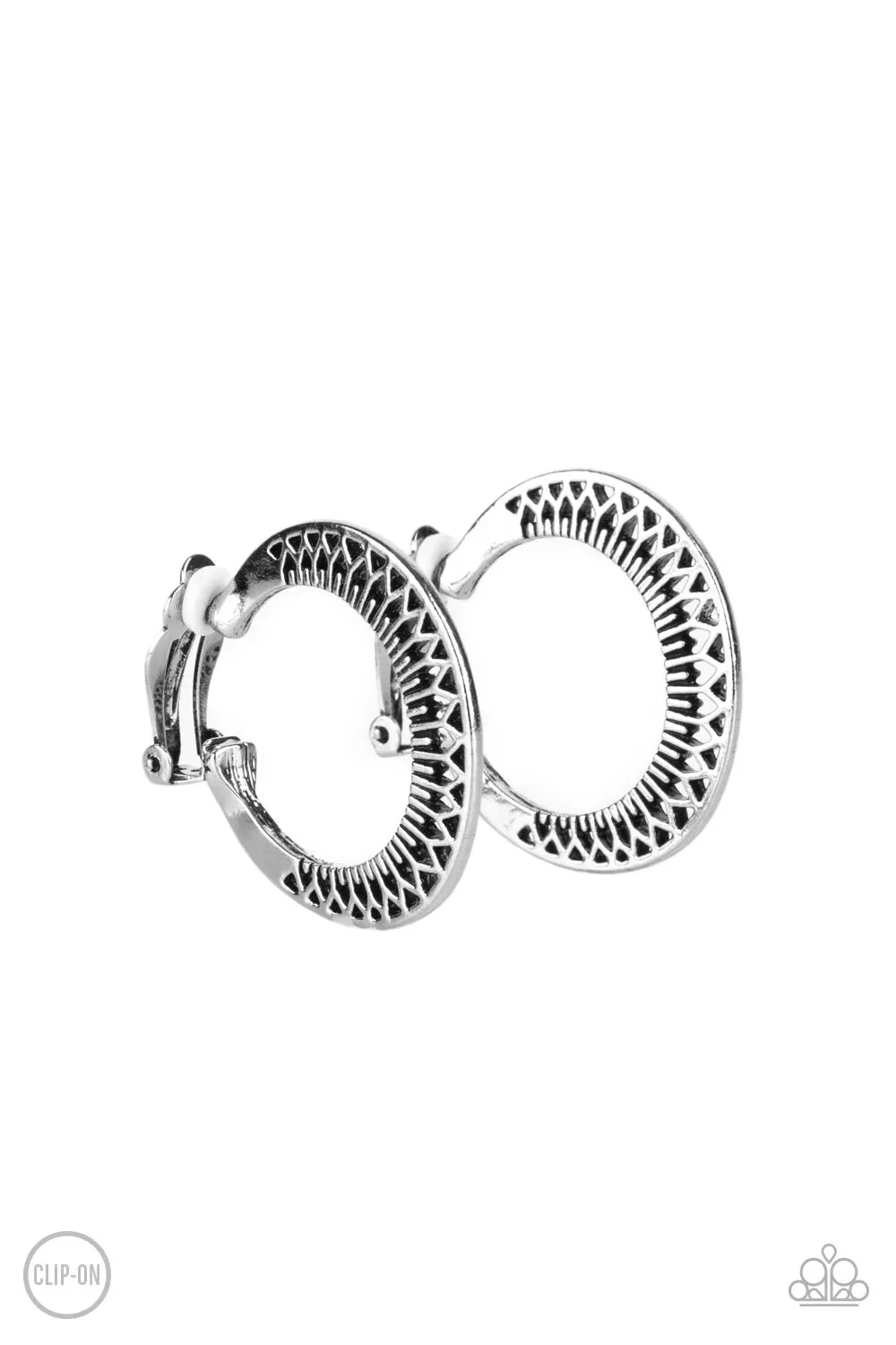 Paparazzi Moon Child Charisma - Silver Clip-On Earrings