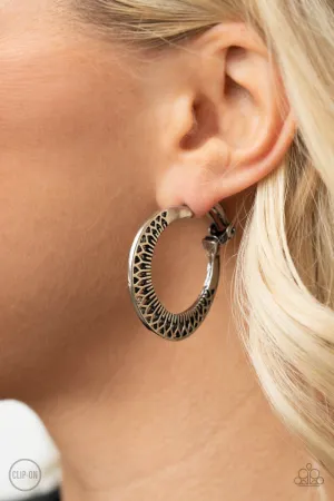 Paparazzi Moon Child Charisma - Silver Clip-On Earrings