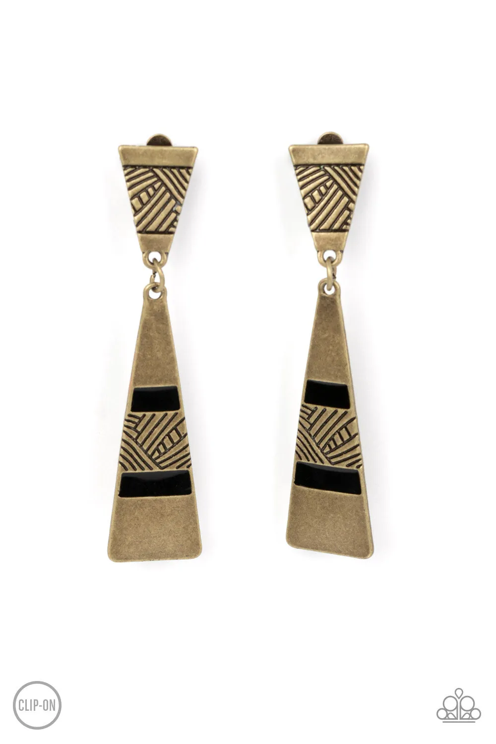 Paparazzi - Safari Seeker - Brass Clip On Earrings
