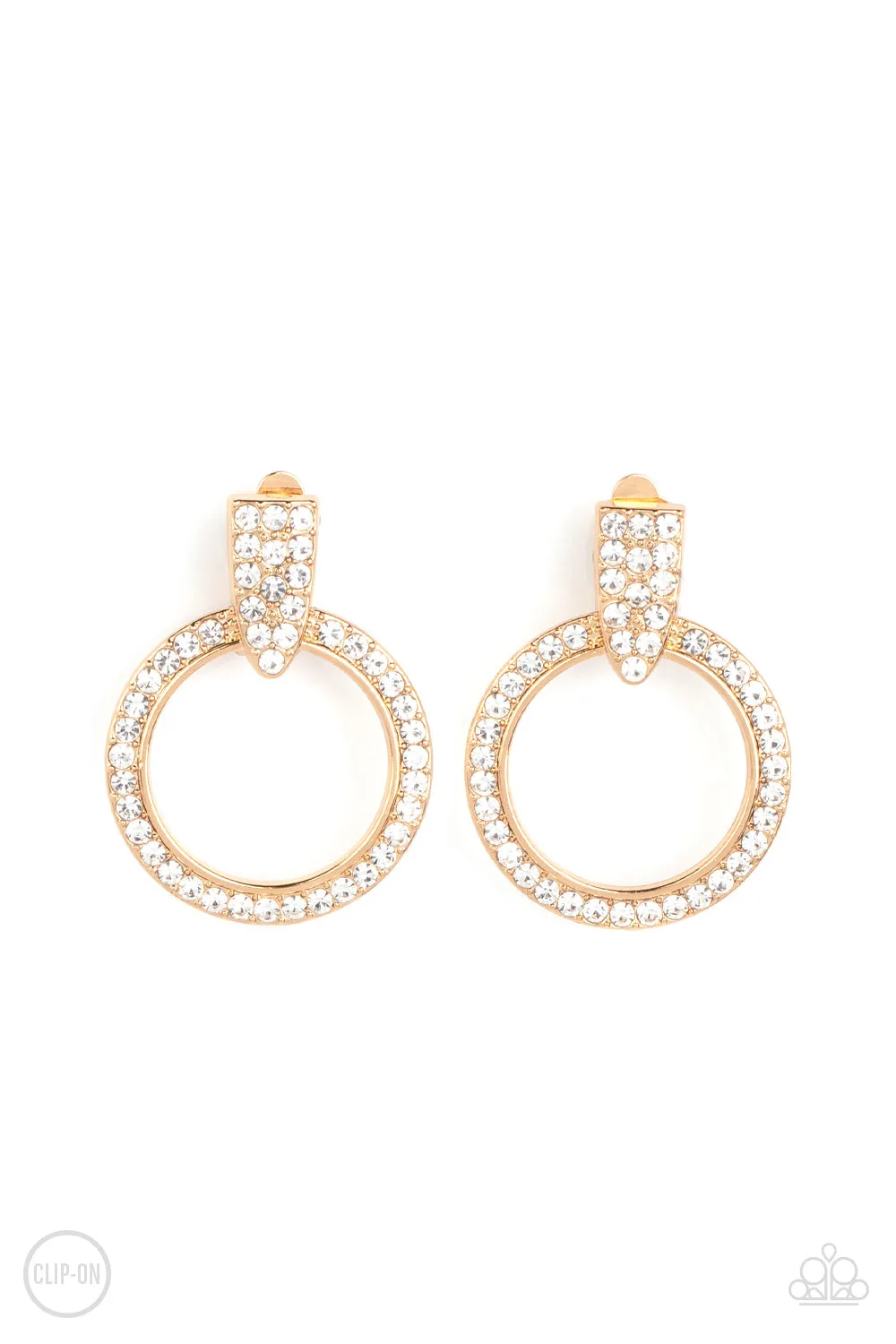 Paparazzi - Sparkle at Your Service - Gold Clip-On Earrings