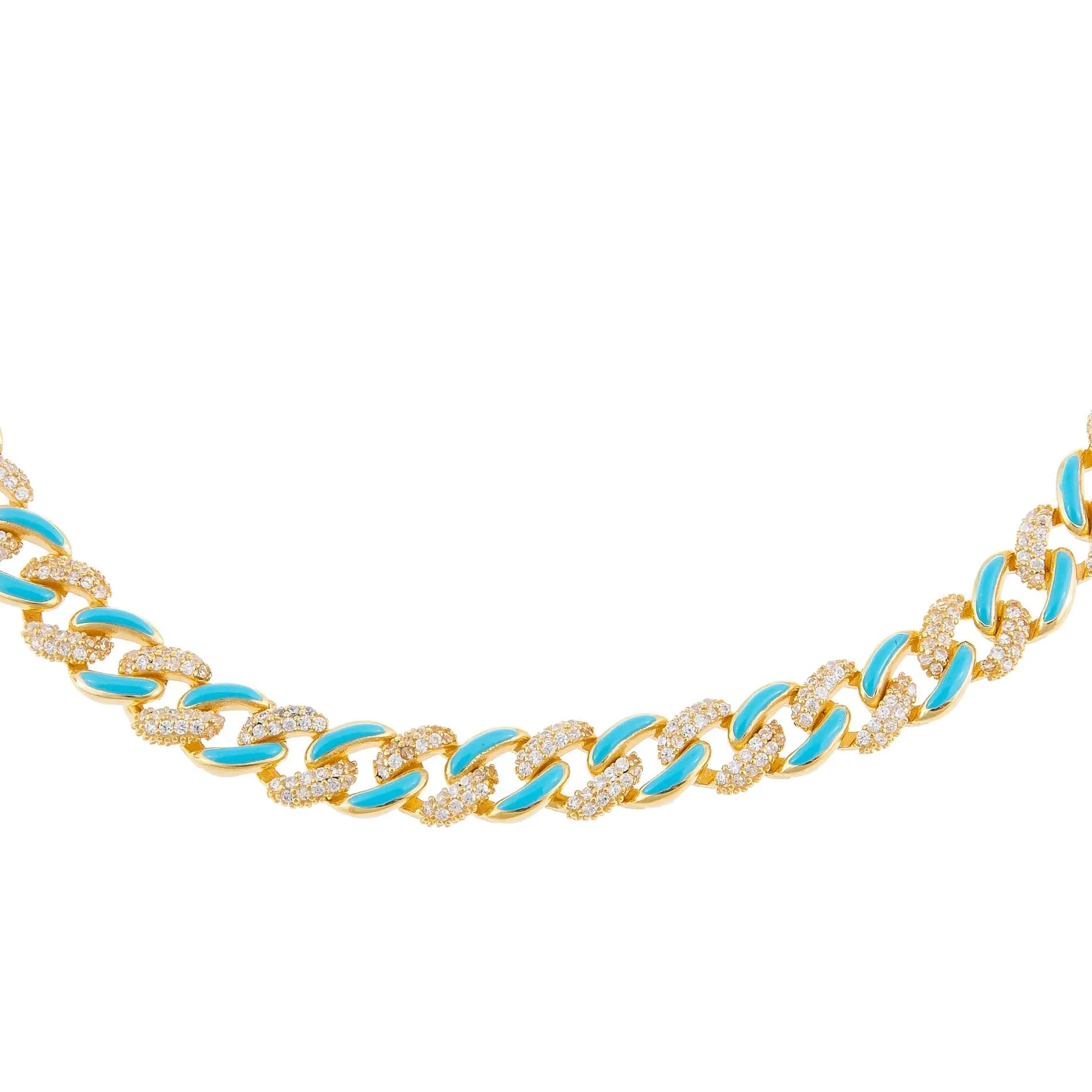 Pavé Neon Enamel Chain Link Choker