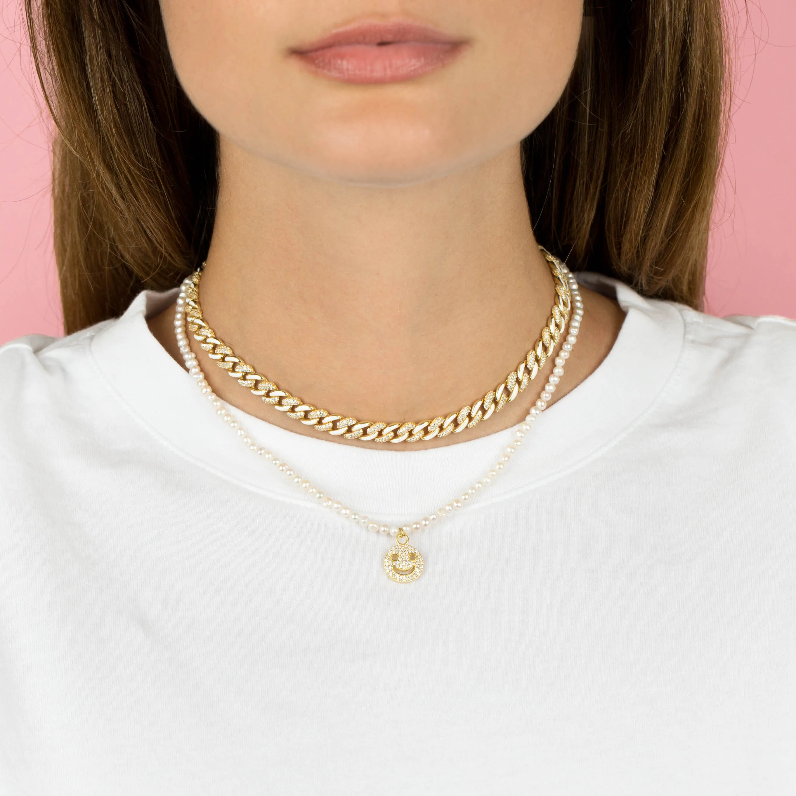 Pavé Neon Enamel Chain Link Choker
