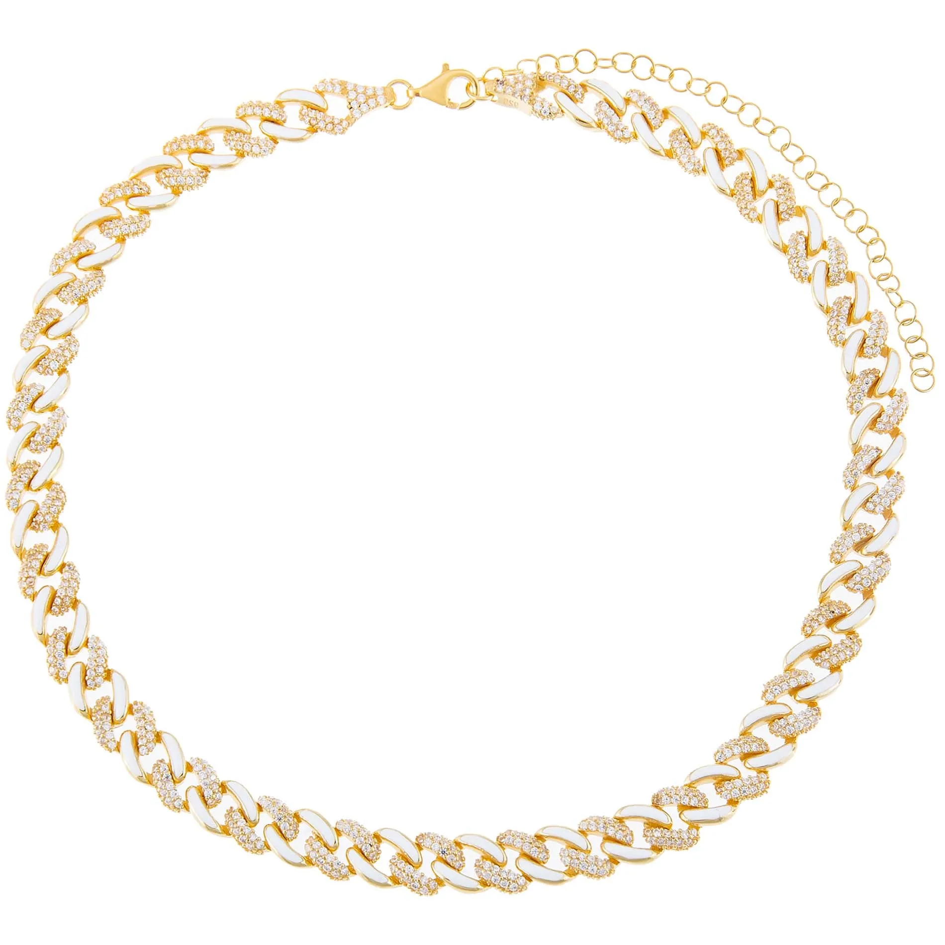 Pavé Neon Enamel Chain Link Choker