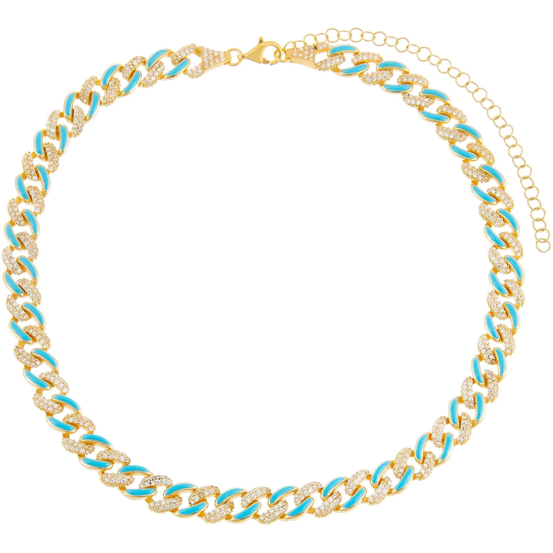 Pavé Neon Enamel Chain Link Choker