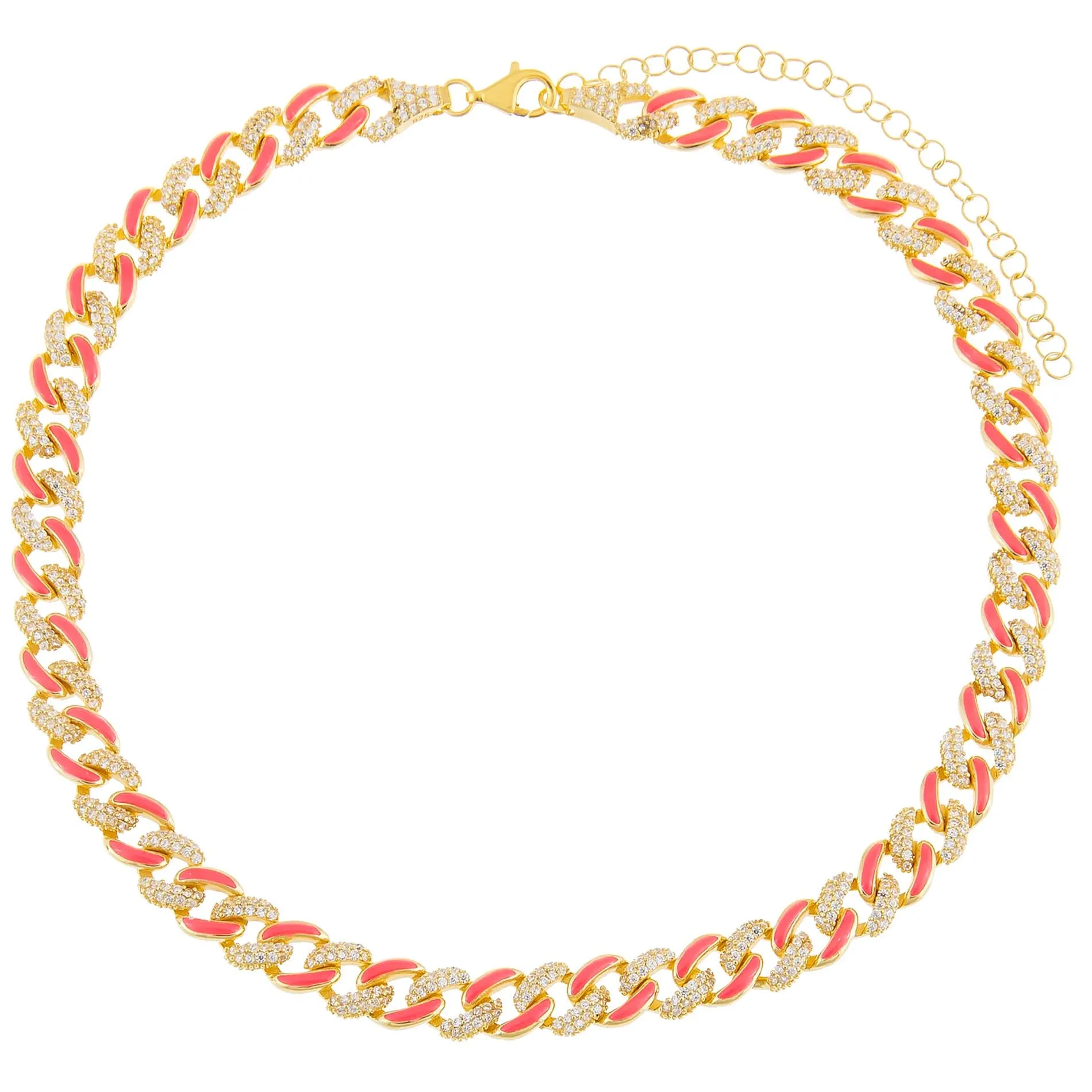 Pavé Neon Enamel Chain Link Choker