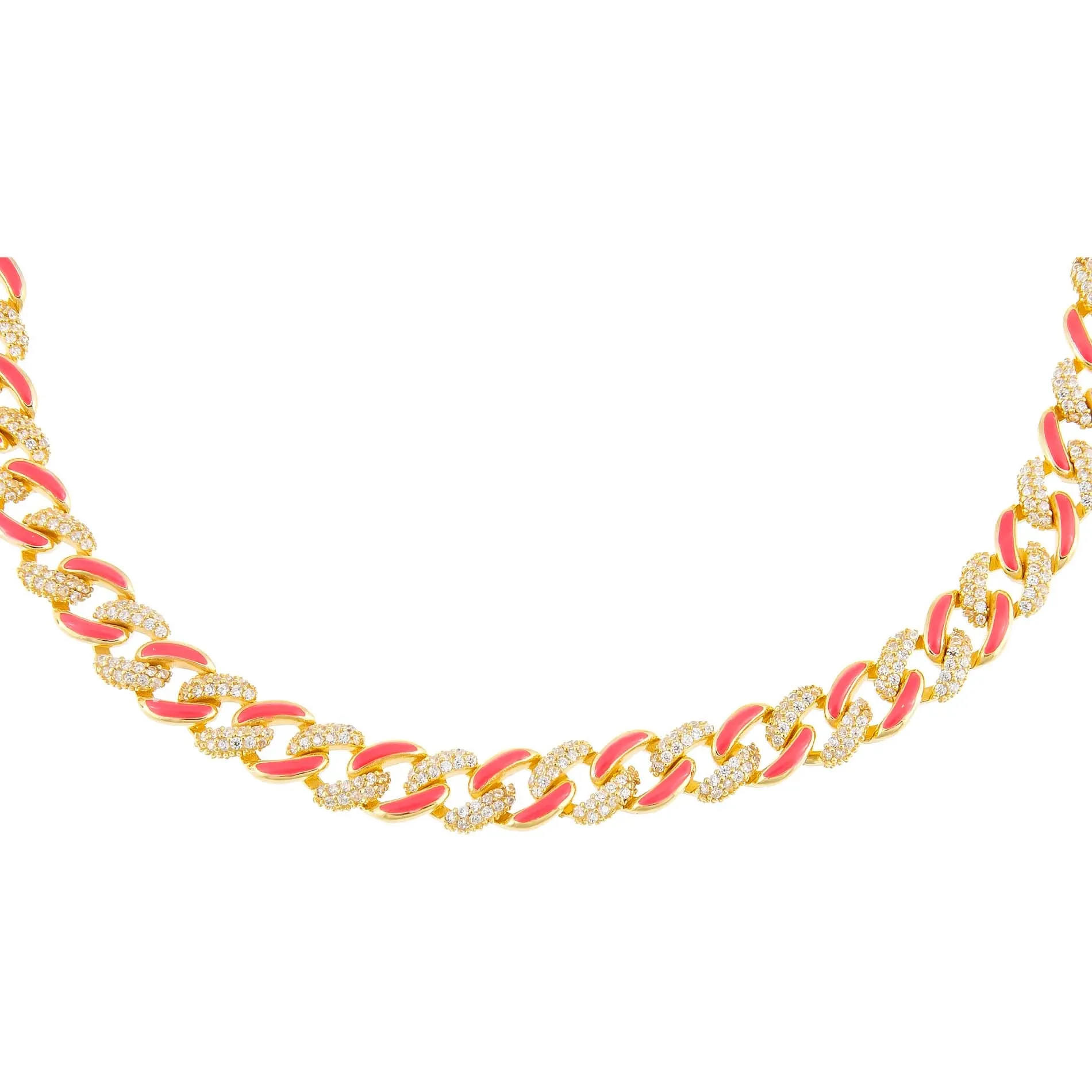 Pavé Neon Enamel Chain Link Choker