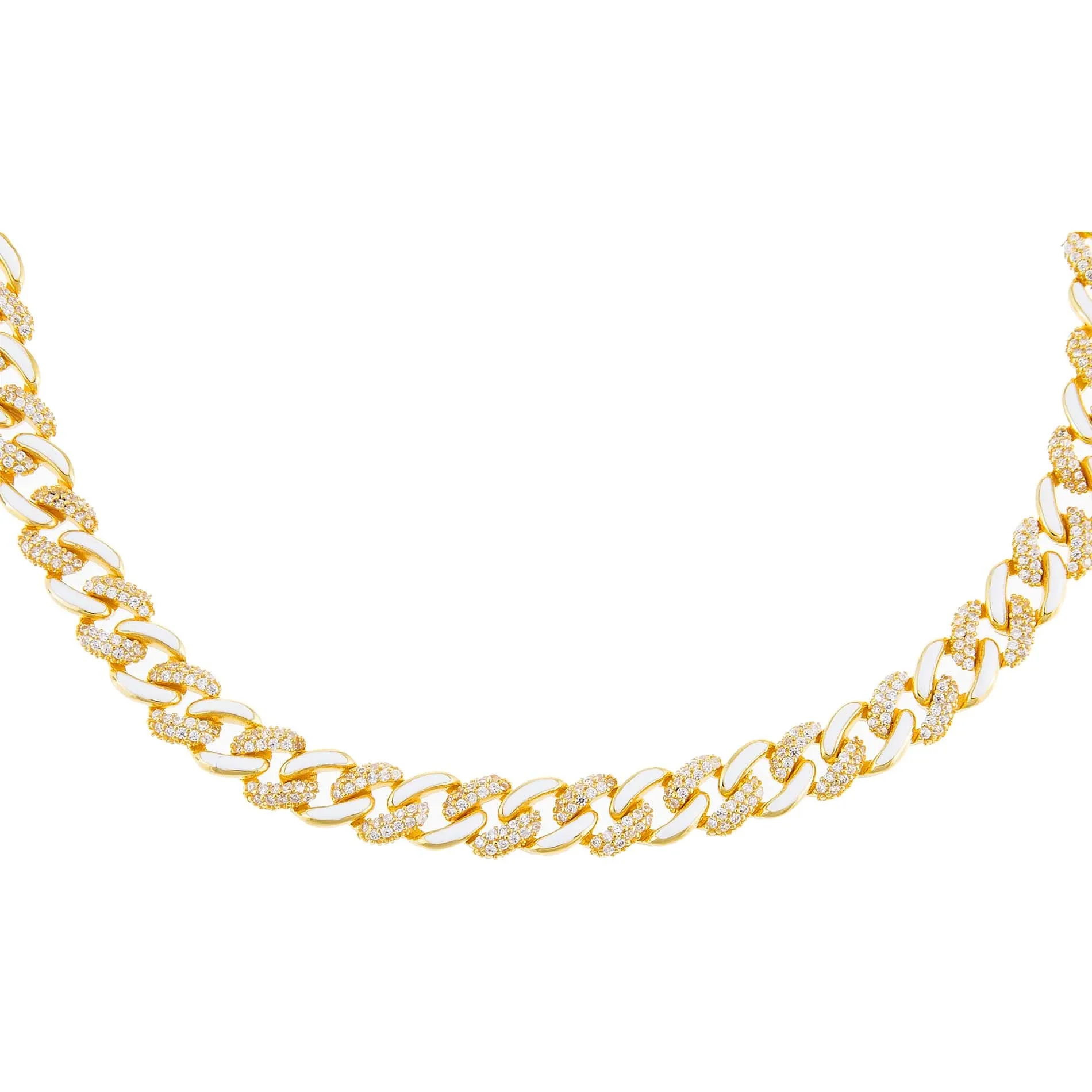 Pavé Neon Enamel Chain Link Choker