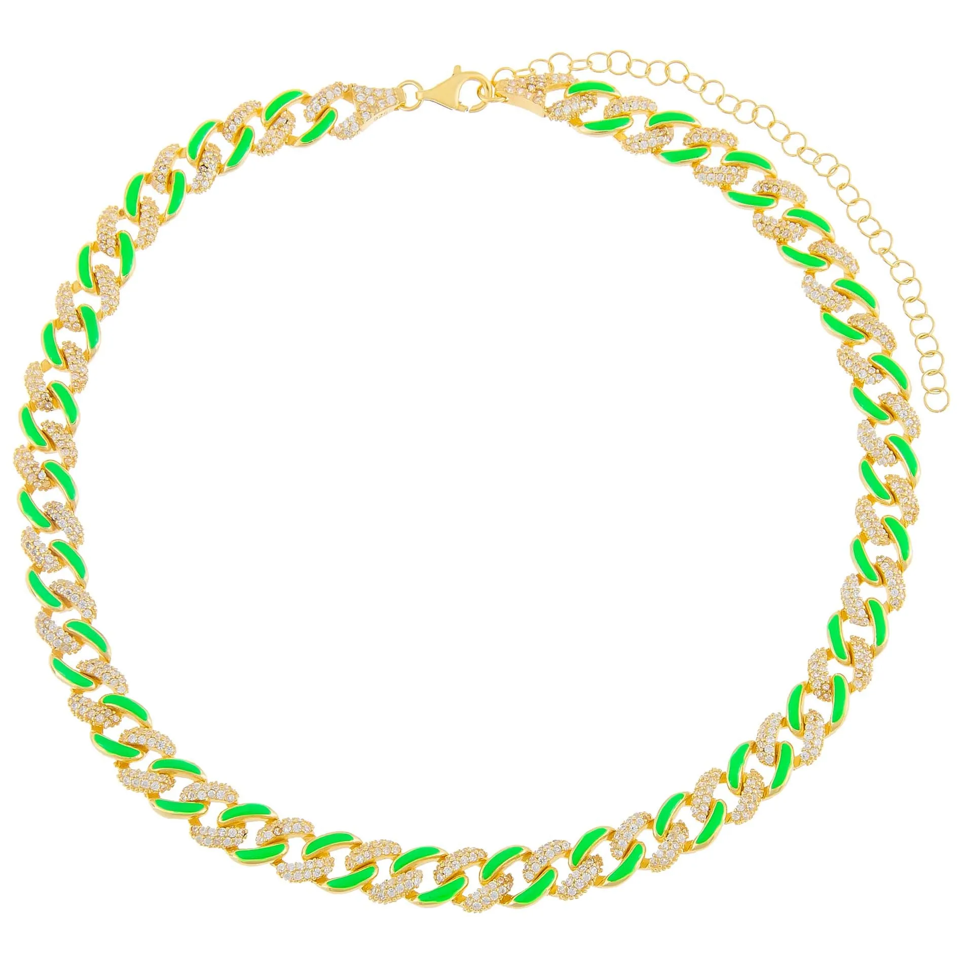 Pavé Neon Enamel Chain Link Choker