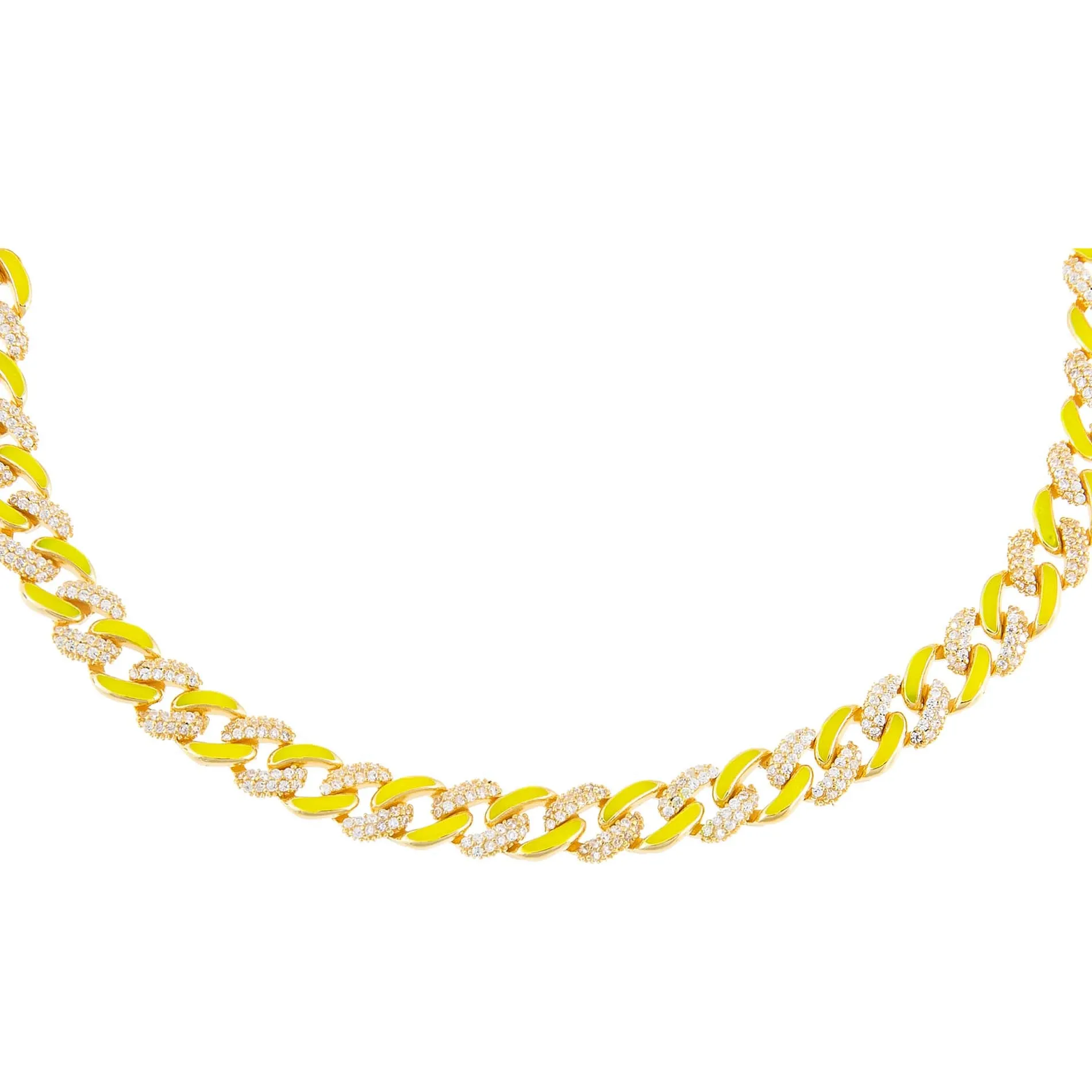 Pavé Neon Enamel Chain Link Choker