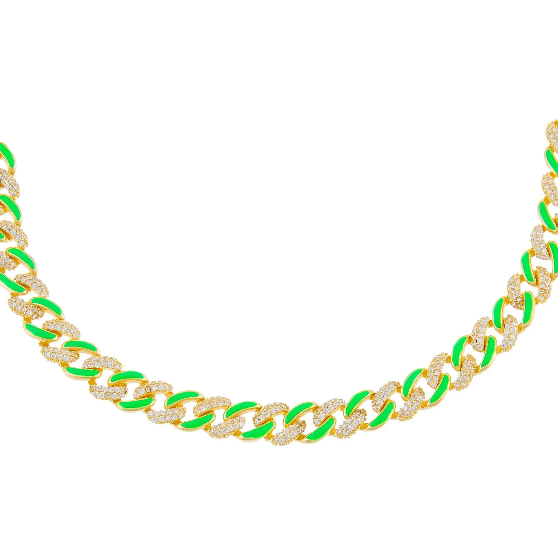Pavé Neon Enamel Chain Link Choker