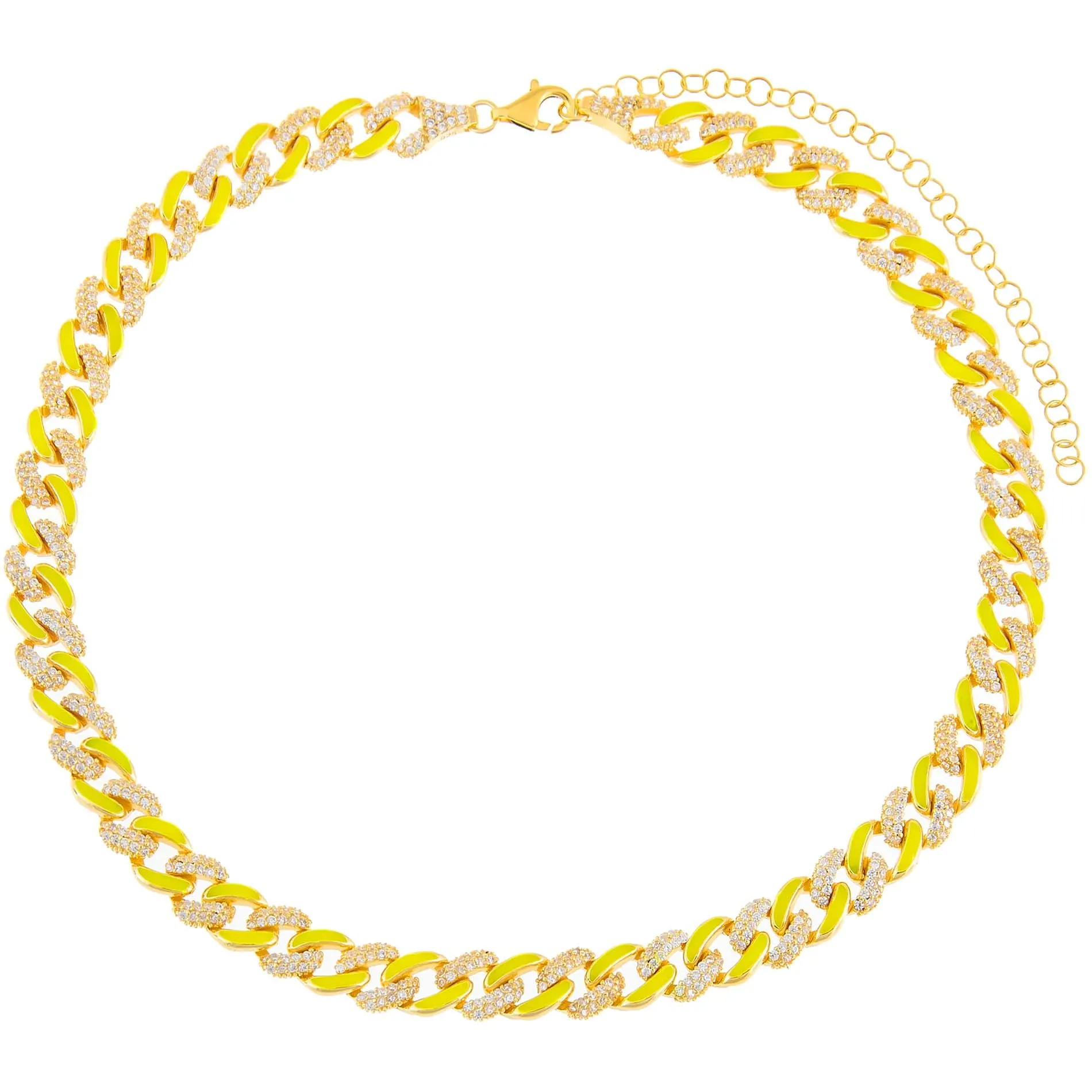 Pavé Neon Enamel Chain Link Choker