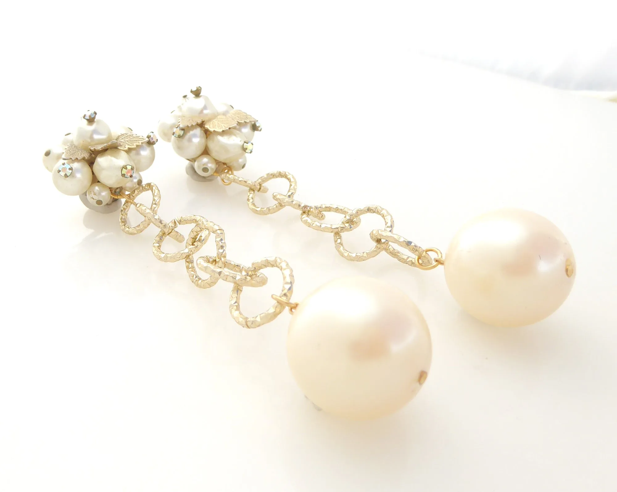 Pearl cluster earrings