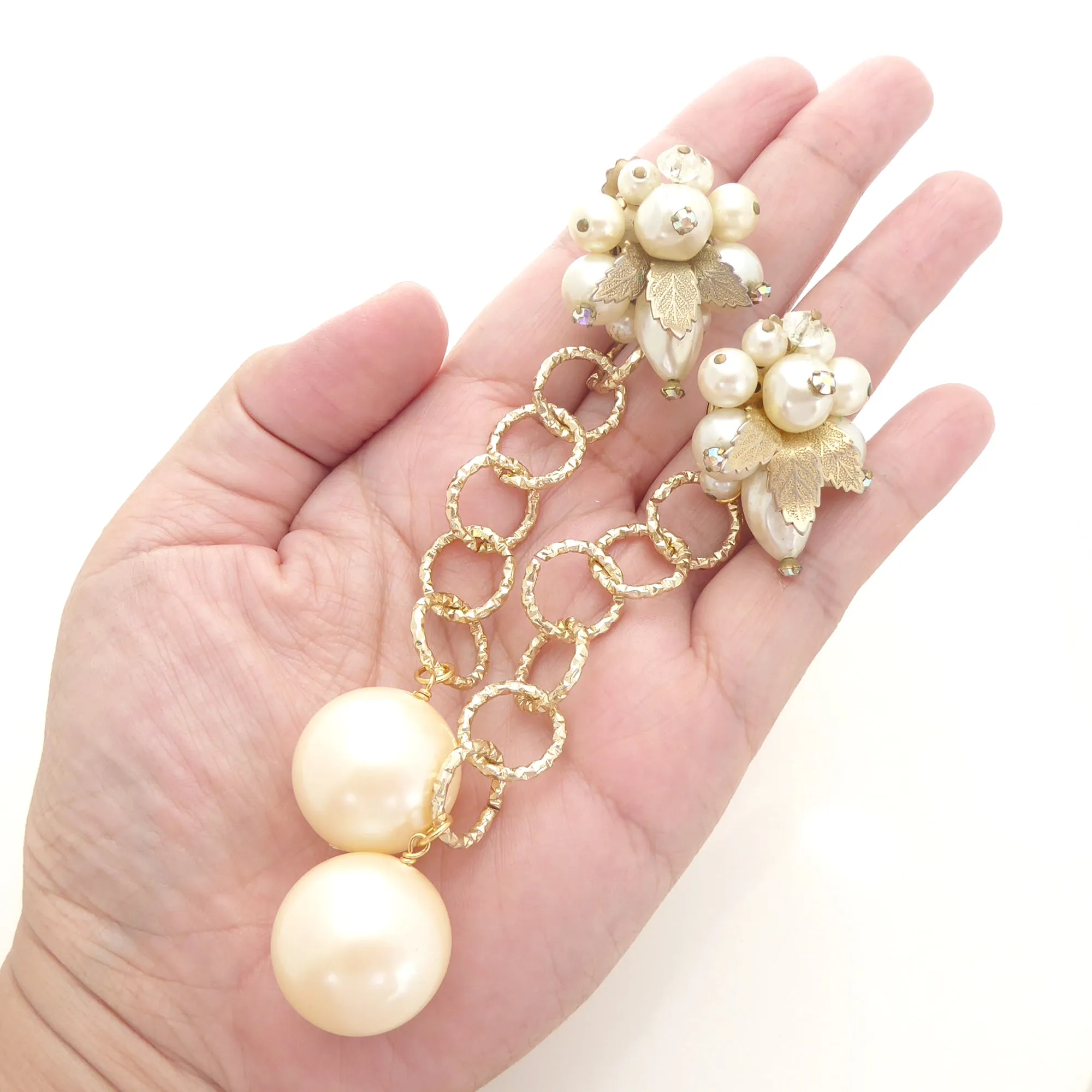 Pearl cluster earrings