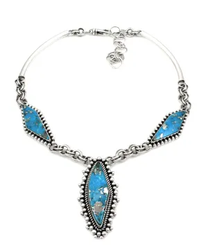 Persian Turquoise Three Stone Necklace