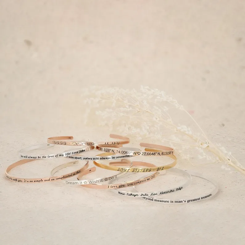Personalized Engraved Bangle for Women