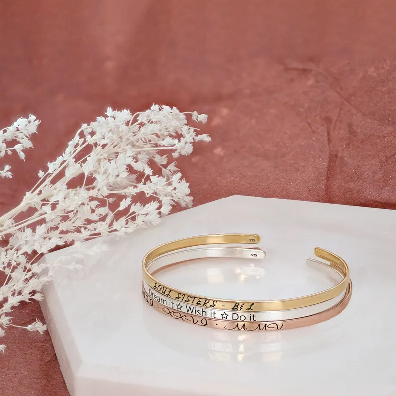 Personalized Engraved Bangle for Women