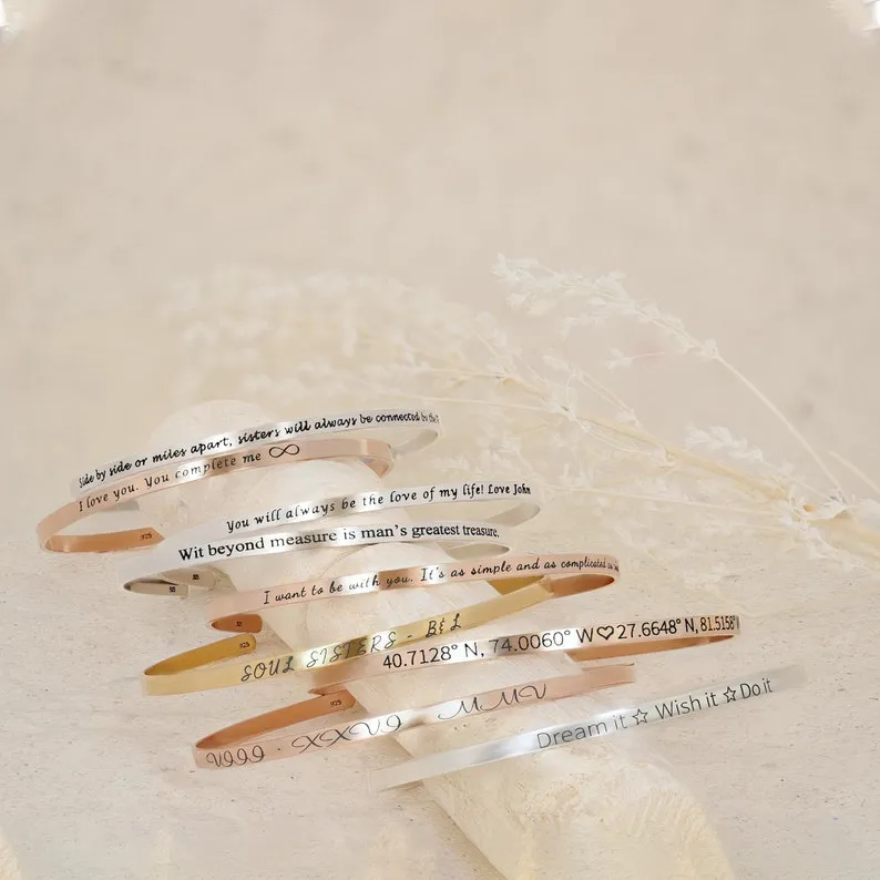 Personalized Engraved Bangle for Women