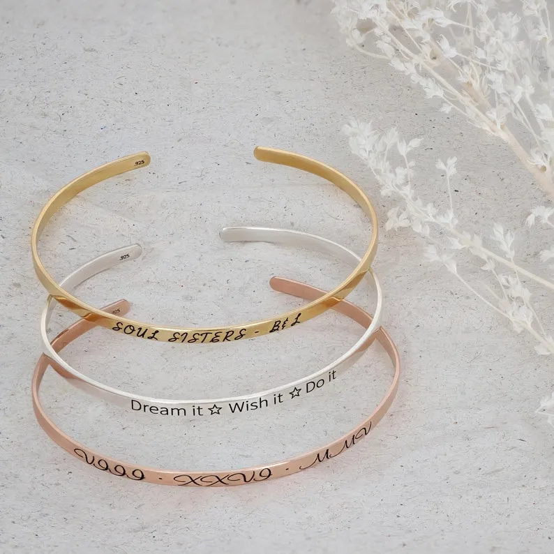 Personalized Engraved Bangle for Women