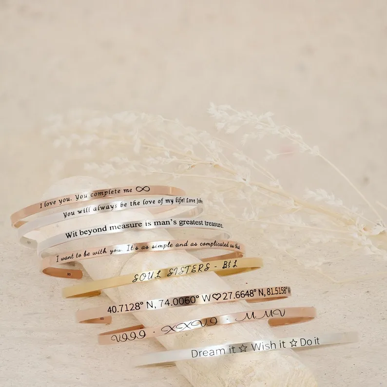 Personalized Engraved Bangle for Women
