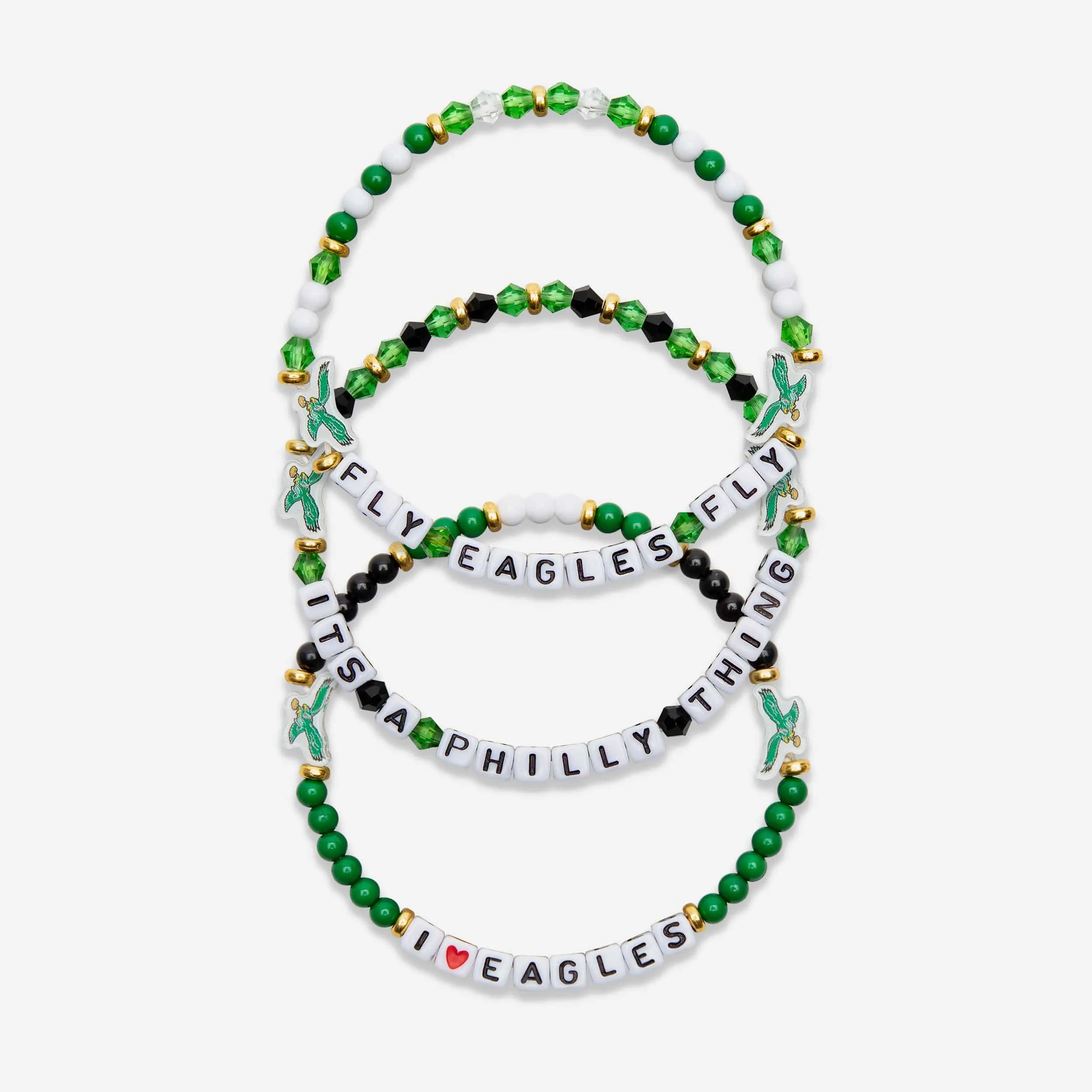 Philadelphia Eagles Kelly Green 3 Pack Friendship Bracelet