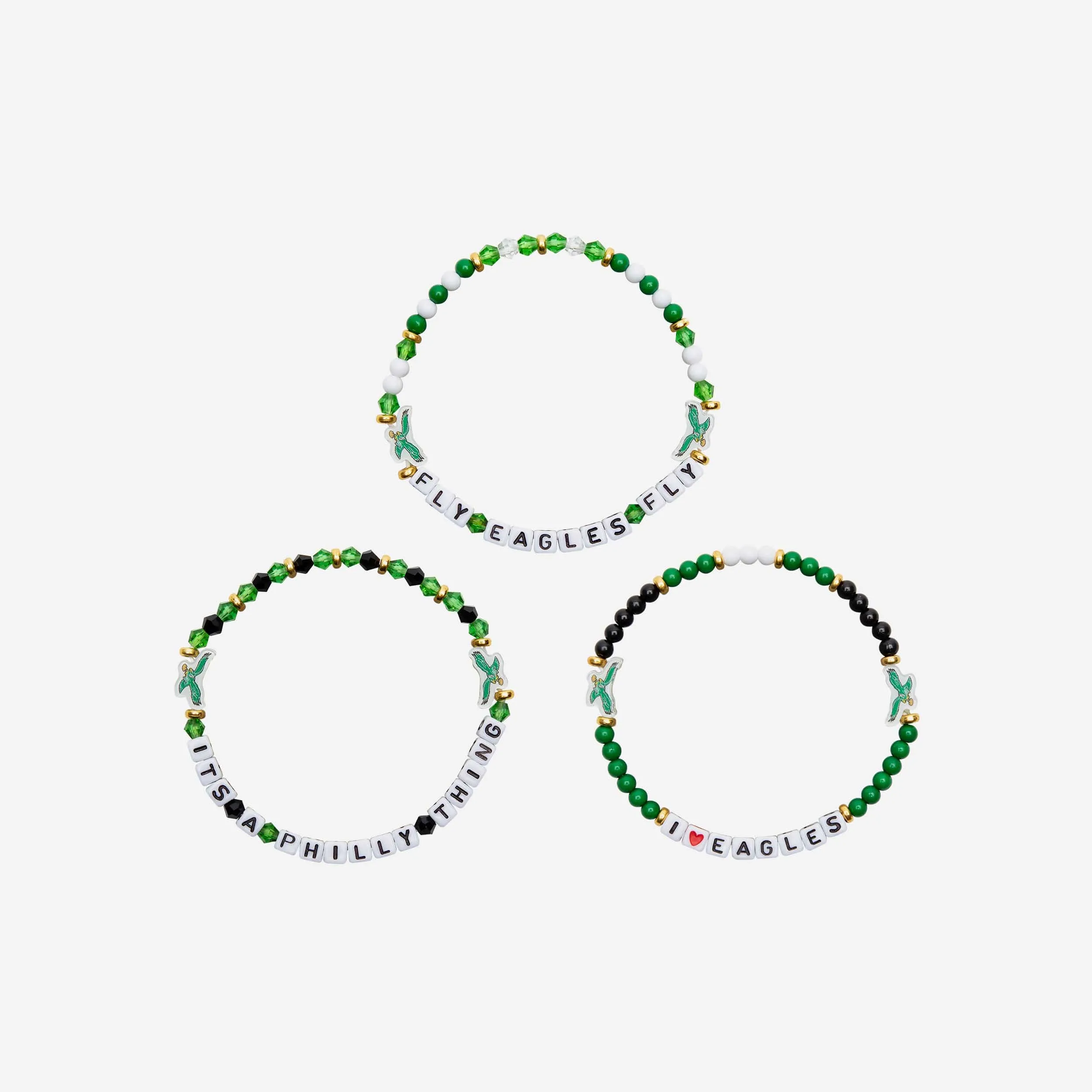 Philadelphia Eagles Kelly Green 3 Pack Friendship Bracelet