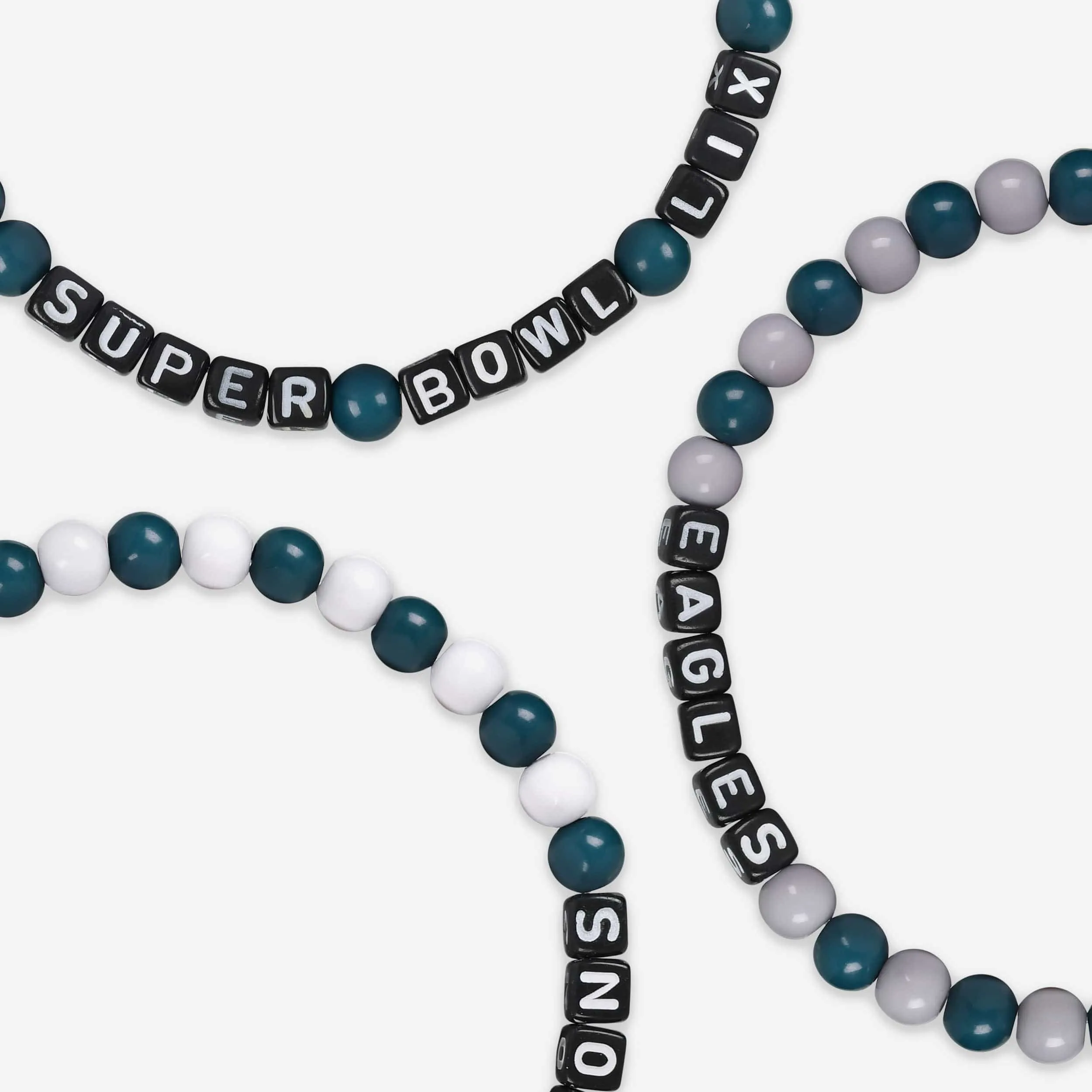 Philadelphia Eagles Super Bowl LIX Champions 3 Pack Beaded Friendship Bracelet