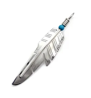 Piked Feather Pendant - Turquoise