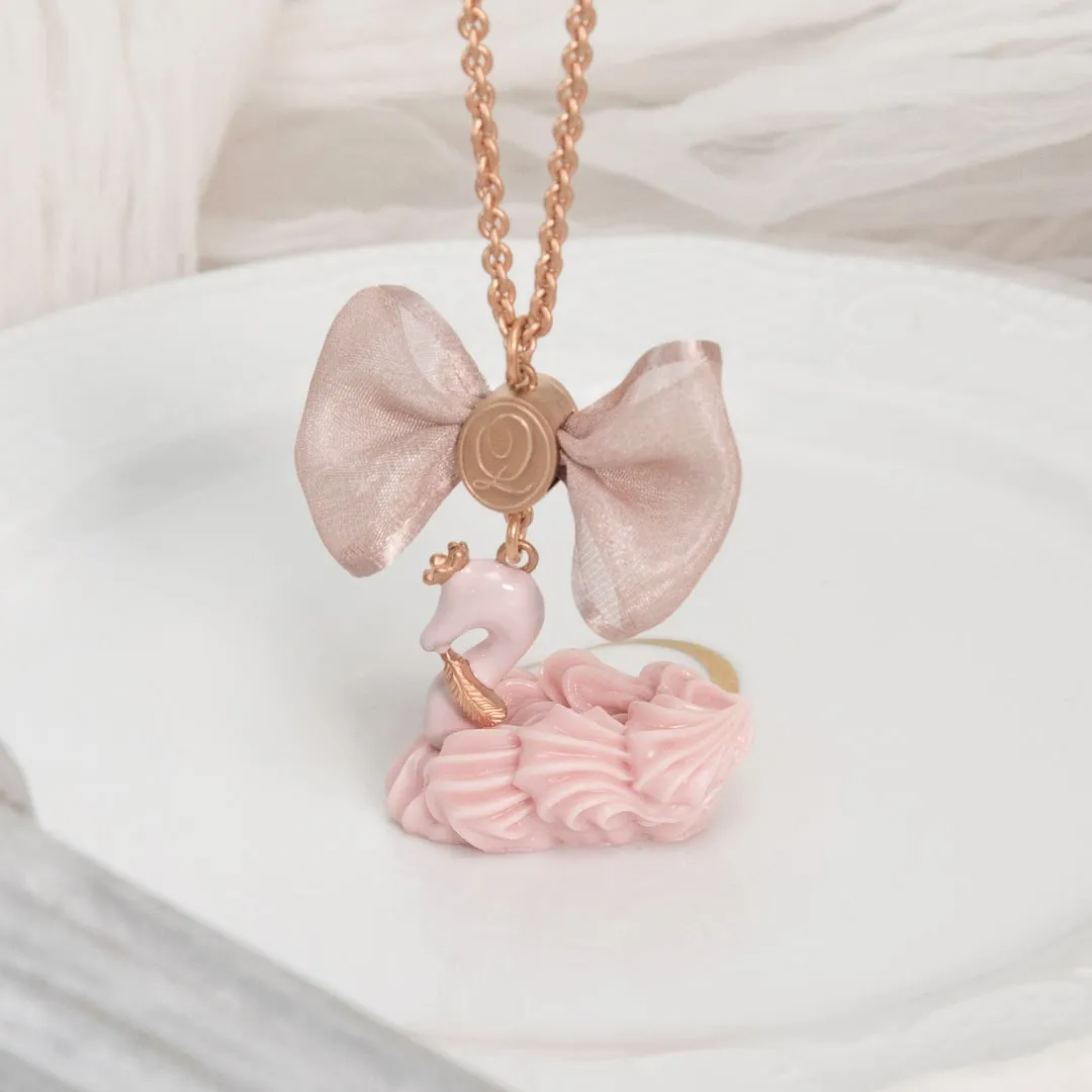 Pink Swan Cream Cake Necklace【Japan Jewelry】