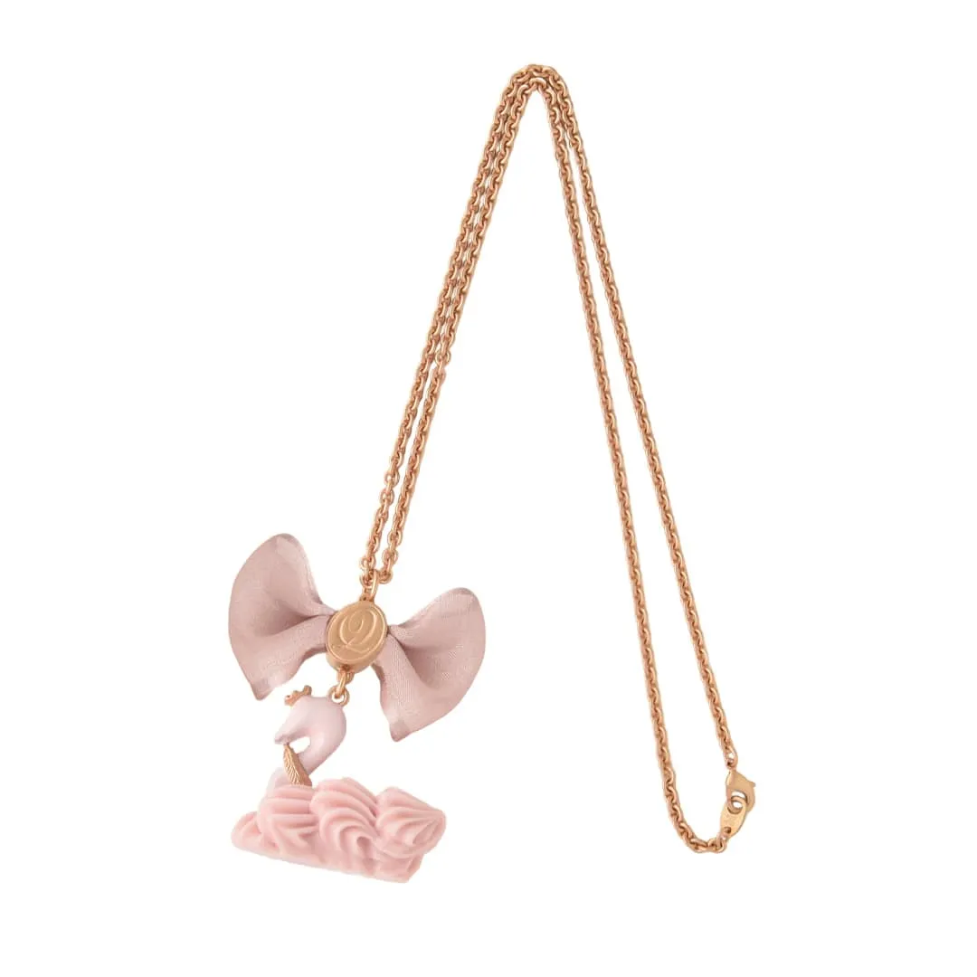 Pink Swan Cream Cake Necklace【Japan Jewelry】