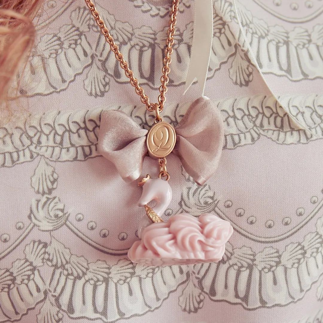 Pink Swan Cream Cake Necklace【Japan Jewelry】