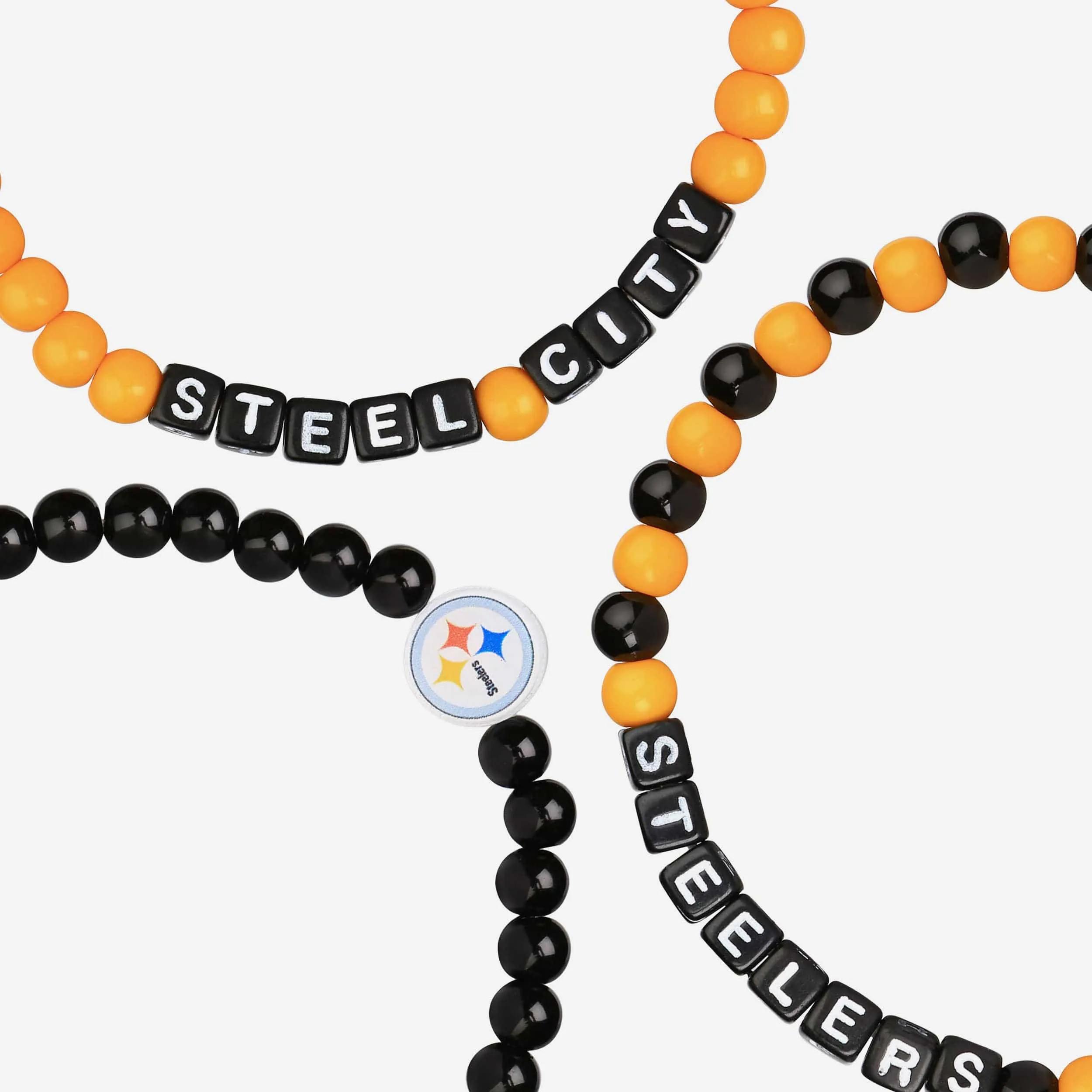 Pittsburgh Steelers 3 Pack Beaded Friendship Bracelet