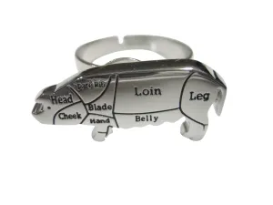 Pork Butchers Cut Adjustable Size Fashion Ring