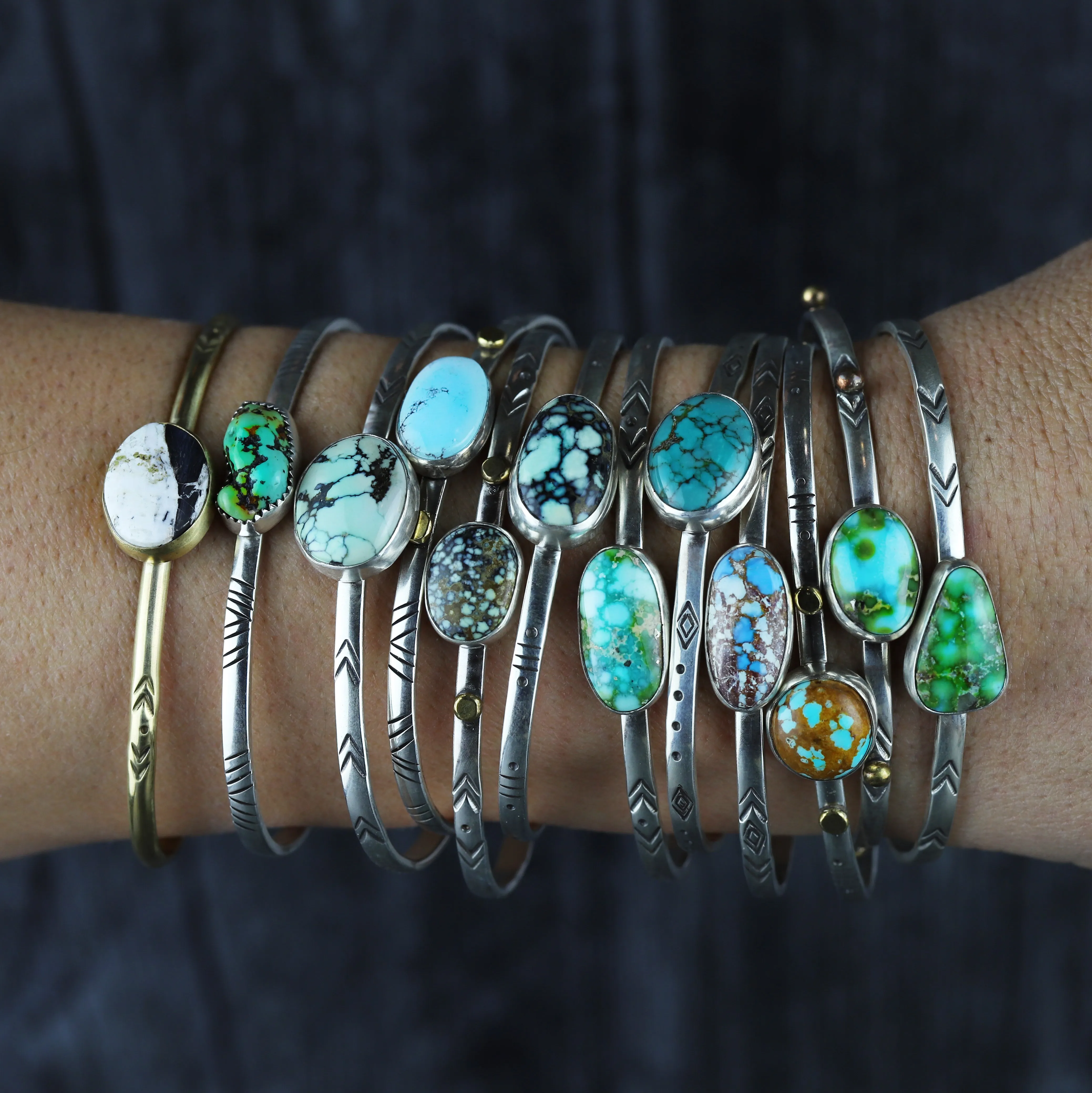 Poseidon Variscite Stacking Cuff No.39