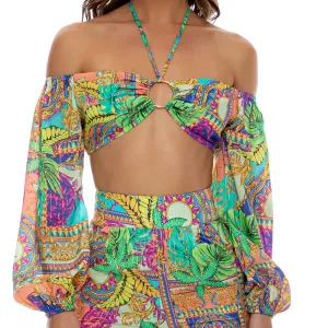 POSITANO - Ring Tie Crop Top