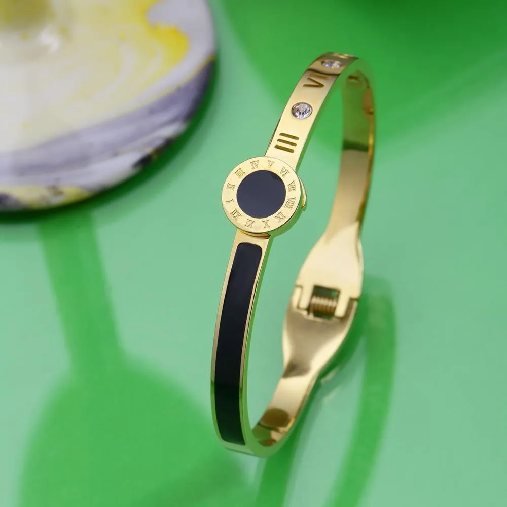 Premium Quality Gold Plated Gold & Black Color Bracelet for Women