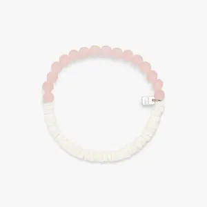 Pura Vida Puka Shell & Frosted Bead Stretch Bracelet Pink
