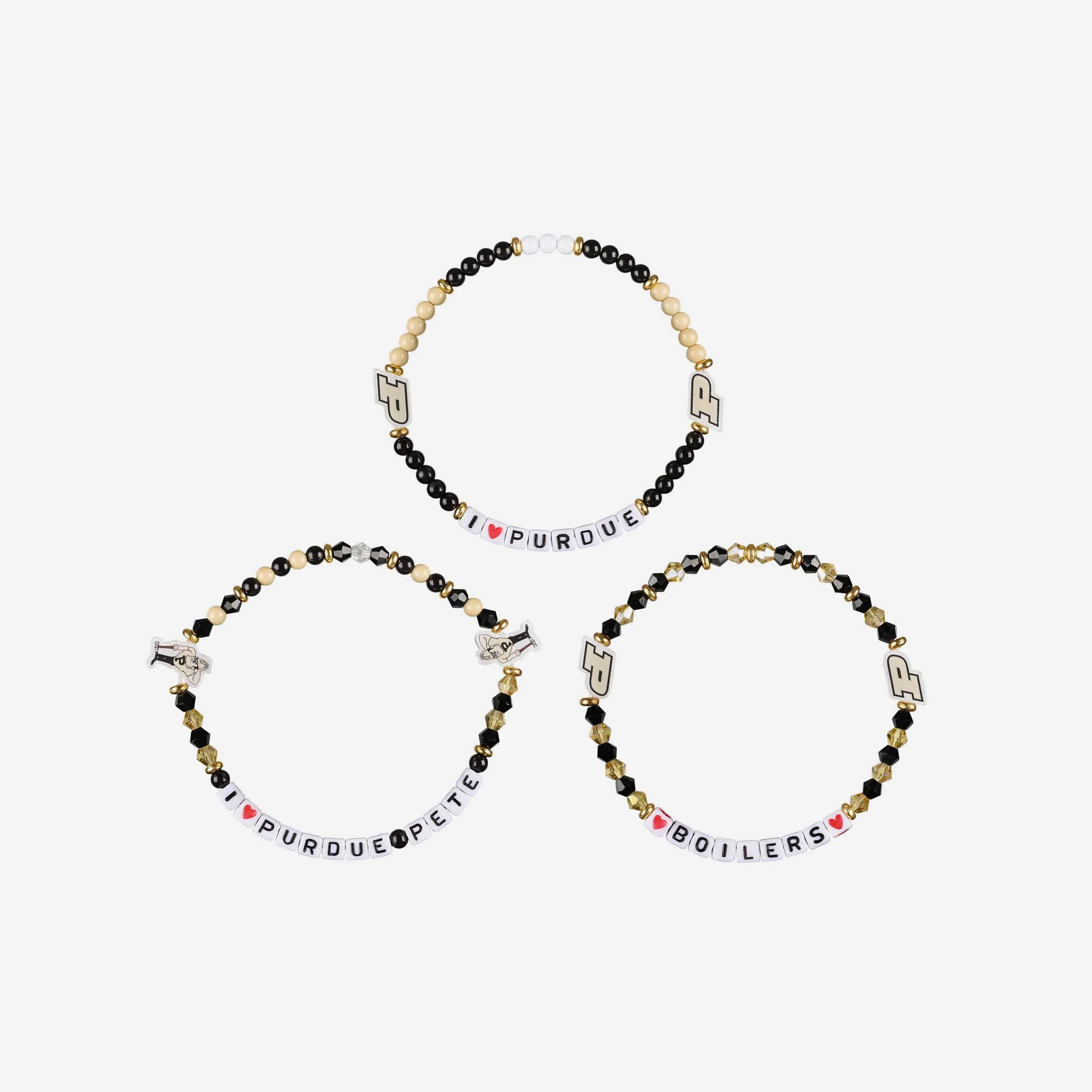 Purdue Boilermakers 3 Pack Friendship Bracelet