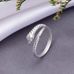 Pure 925 Silver Ring - Ancient Snaky Adjustable Fit