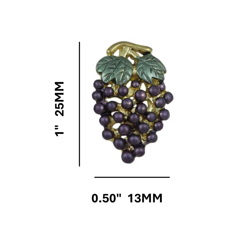 Purple Enamel Grapes Clip On Earring - PRF313E