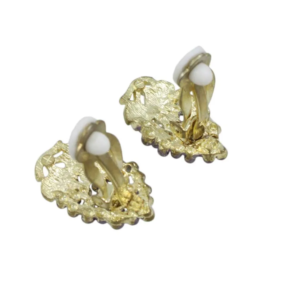 Purple Enamel Grapes Clip On Earring - PRF313E