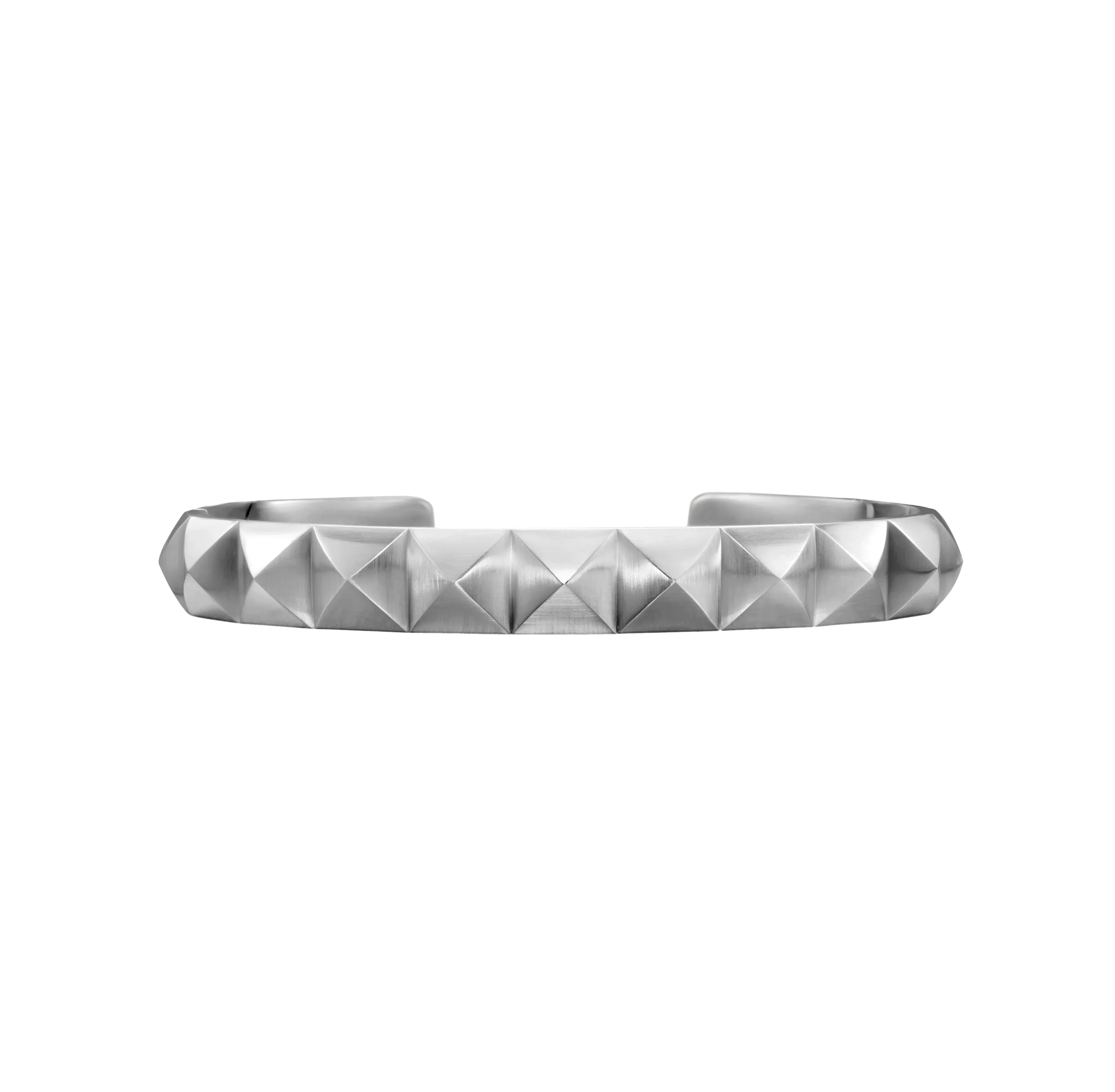 Pyramid Cuff Bracelet in Sterling Silver, 9.3mm, Size Medium