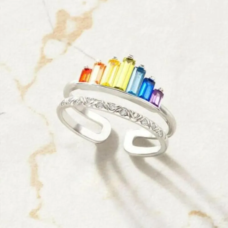Rainbow Tiara Adjustable Ring