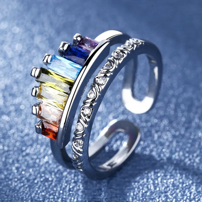 Rainbow Tiara Adjustable Ring