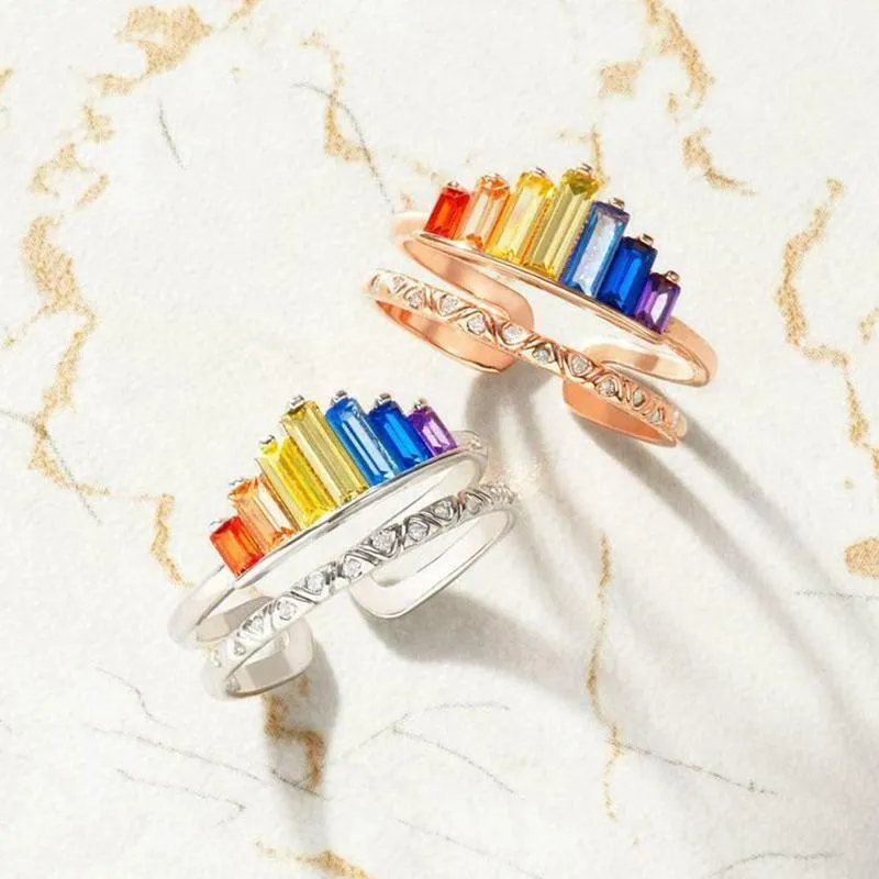 Rainbow Tiara Adjustable Ring