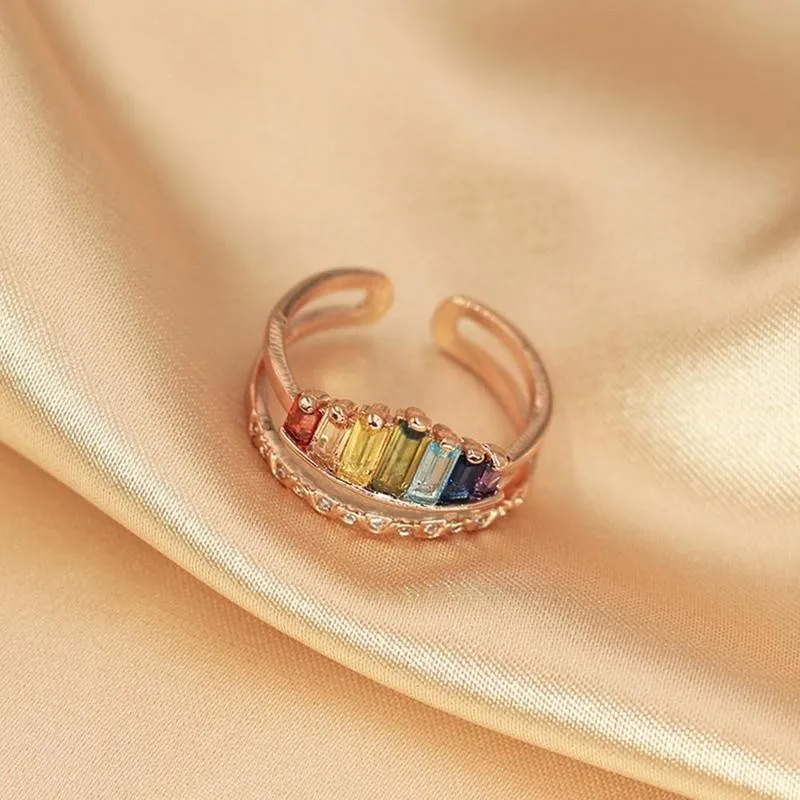 Rainbow Tiara Adjustable Ring