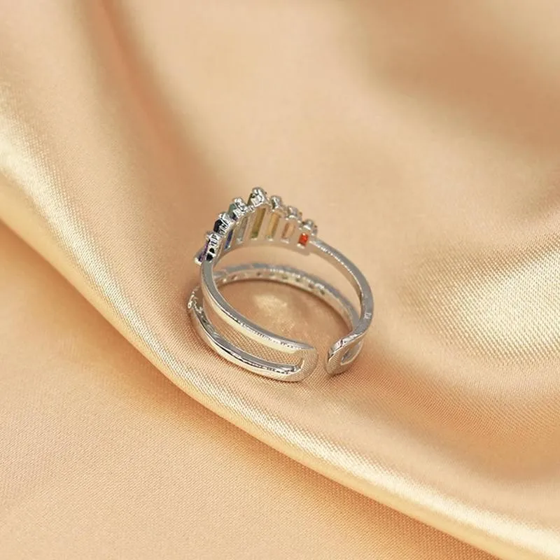 Rainbow Tiara Adjustable Ring