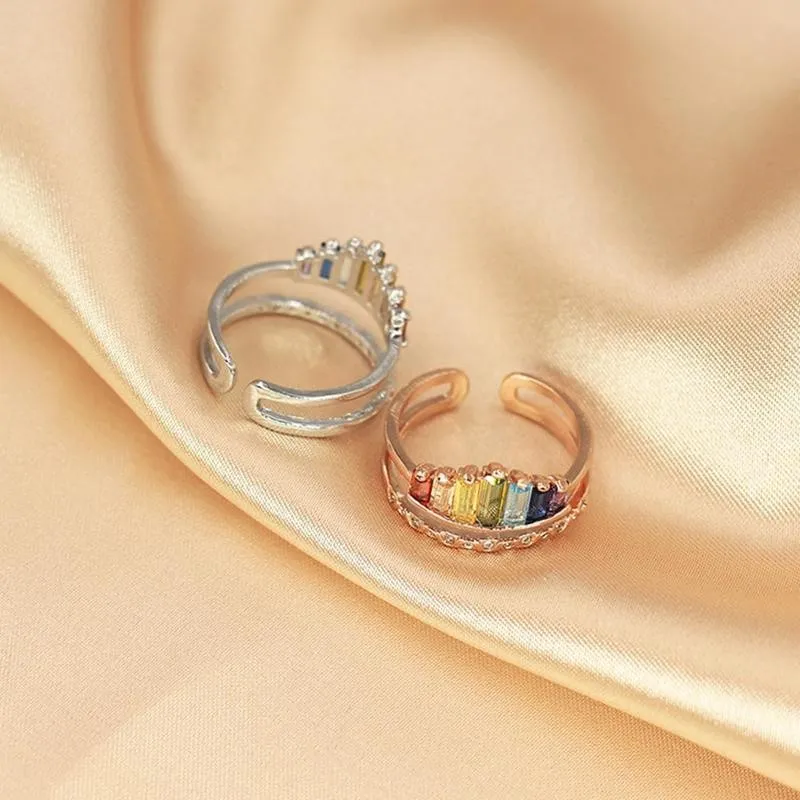 Rainbow Tiara Adjustable Ring